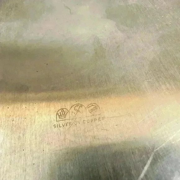 Sheridan Silver On Copper Vintage Used Serving Bowl - Picture 4 of 8